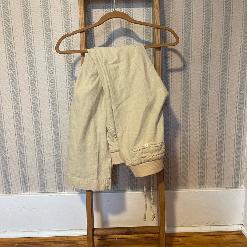 SOLD🚨Love Tree Happens Linen Flare Pull On Beach Tan Pants S